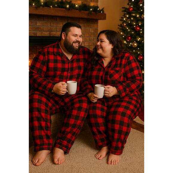 NEW Wondershop Women’s / Unisex -1X Buffalo Check Pajama Set Top & Bottom NWT - Picture 1 of 5